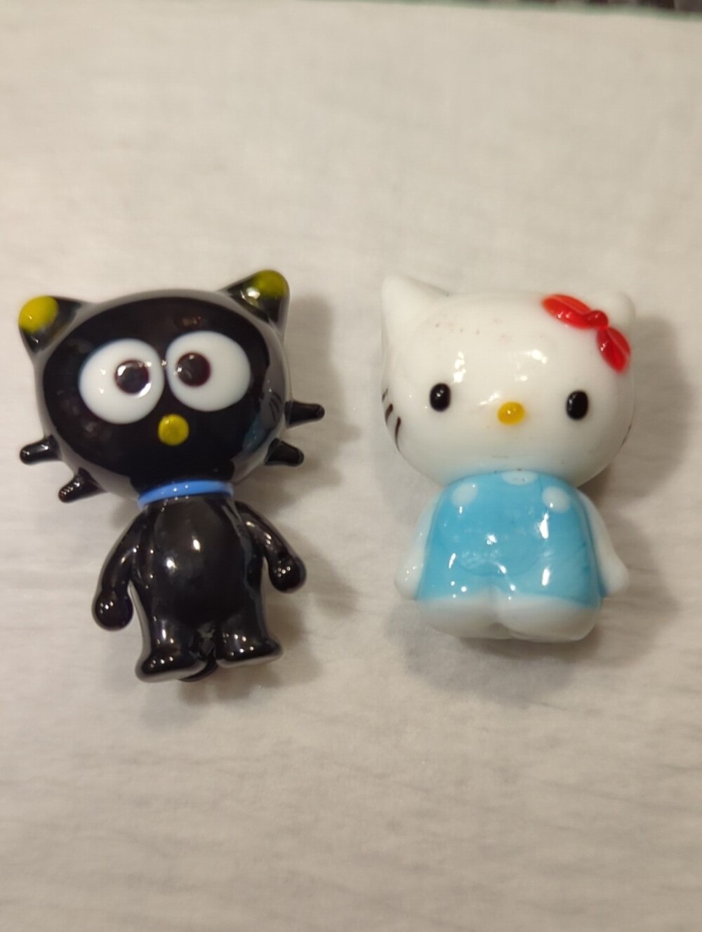 Sanrio Limited Edition Choco Cat & Hello Kitty Glass Figurines